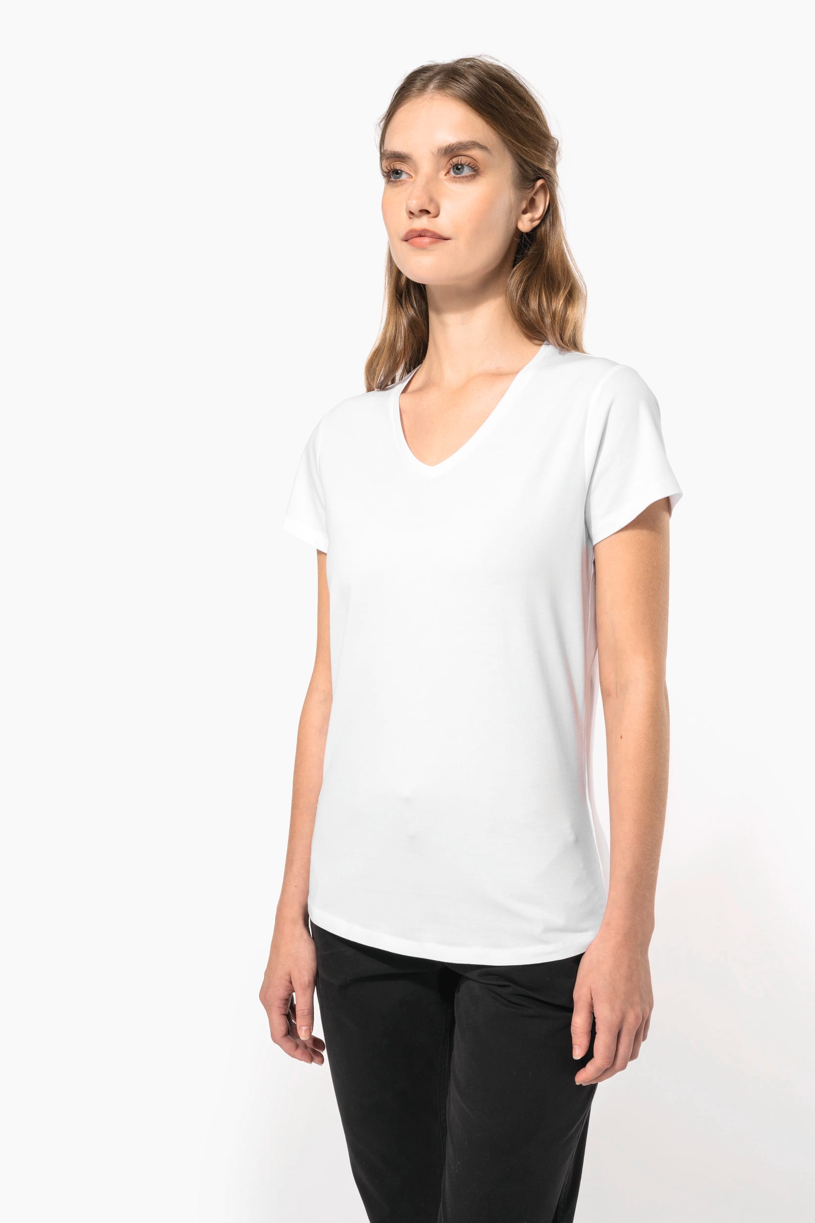 T-shirt col V manches courtes femme – Image 7
