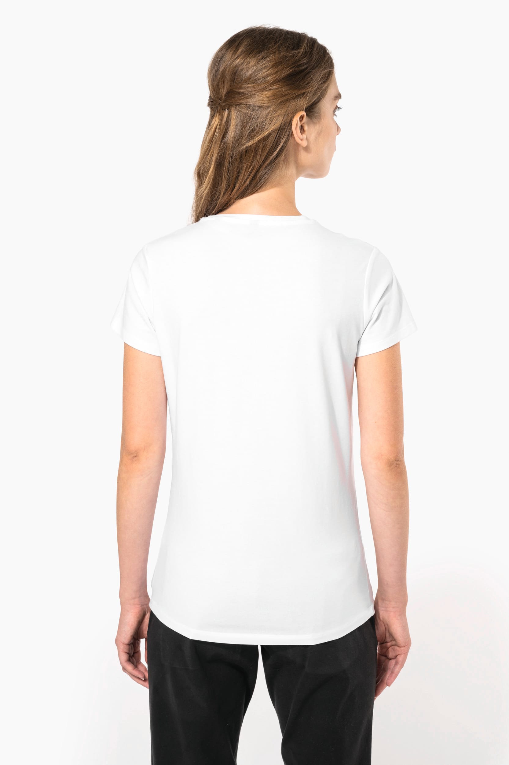 T-shirt col V manches courtes femme – Image 2