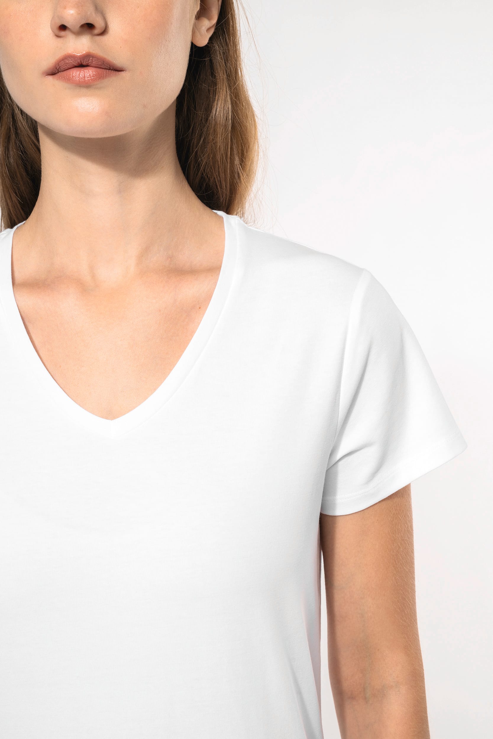 T-shirt col V manches courtes femme – Image 3