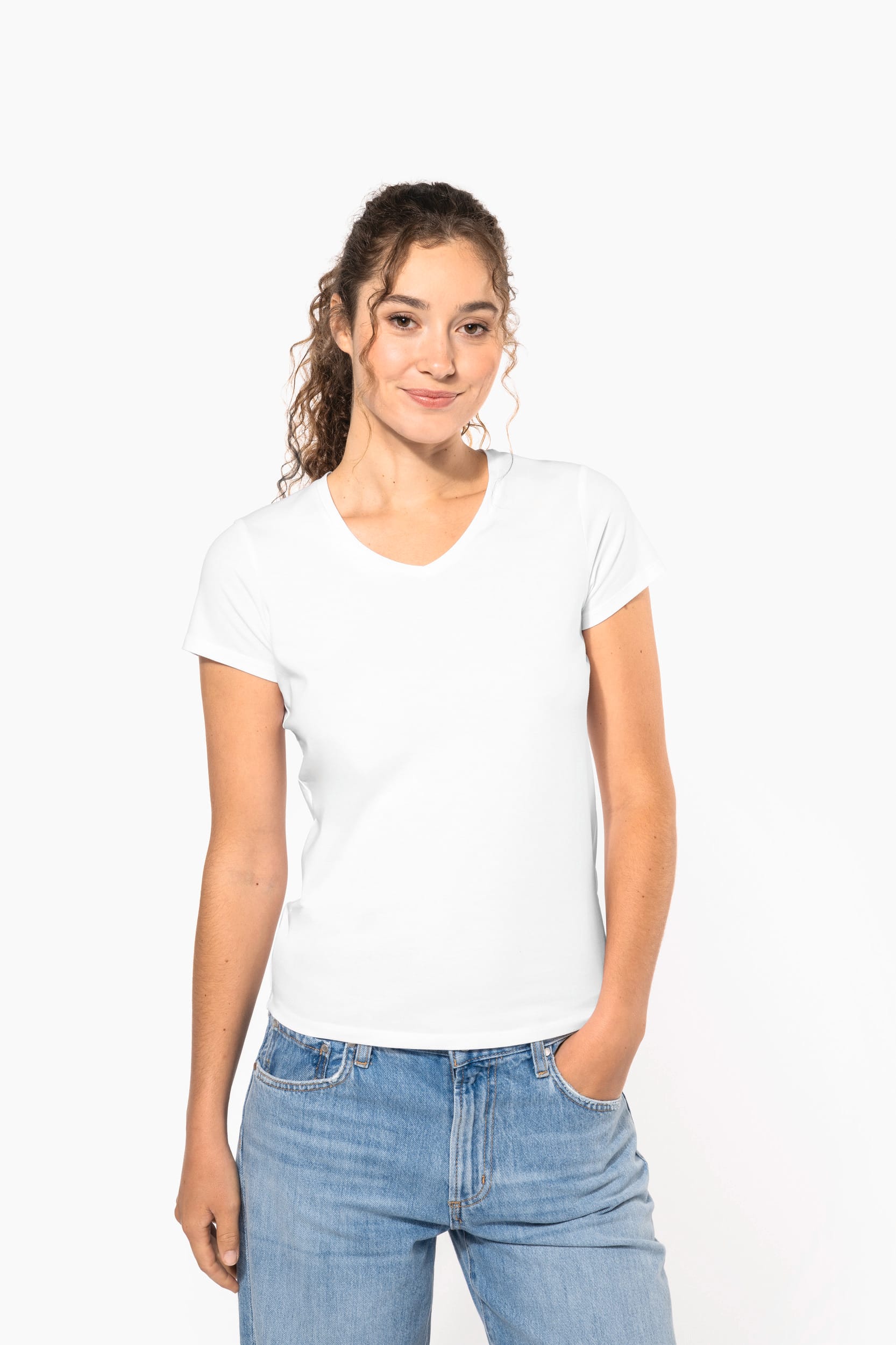 T-shirt col V manches courtes femme – Image 15