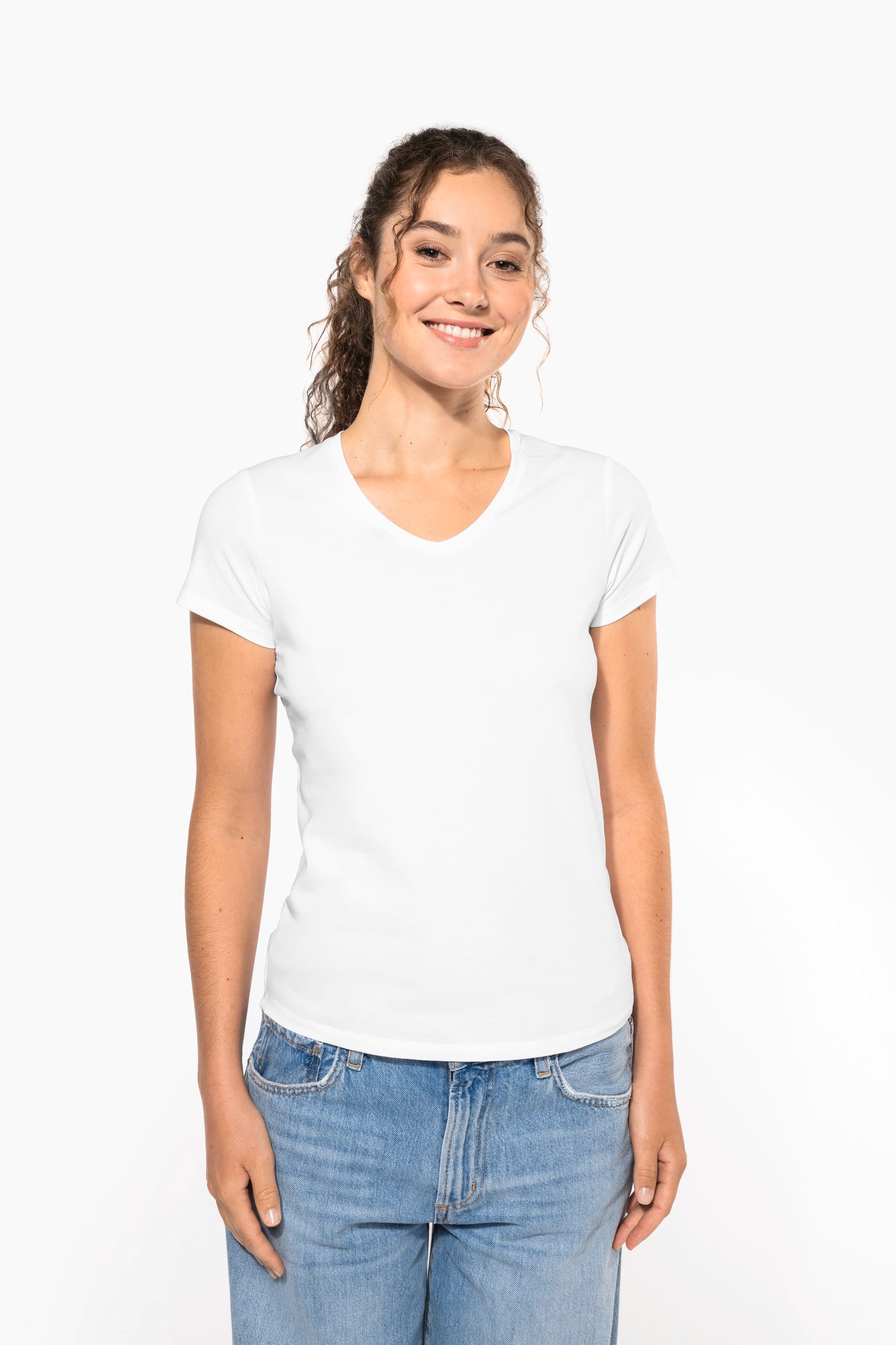 T-shirt col V manches courtes femme – Image 16