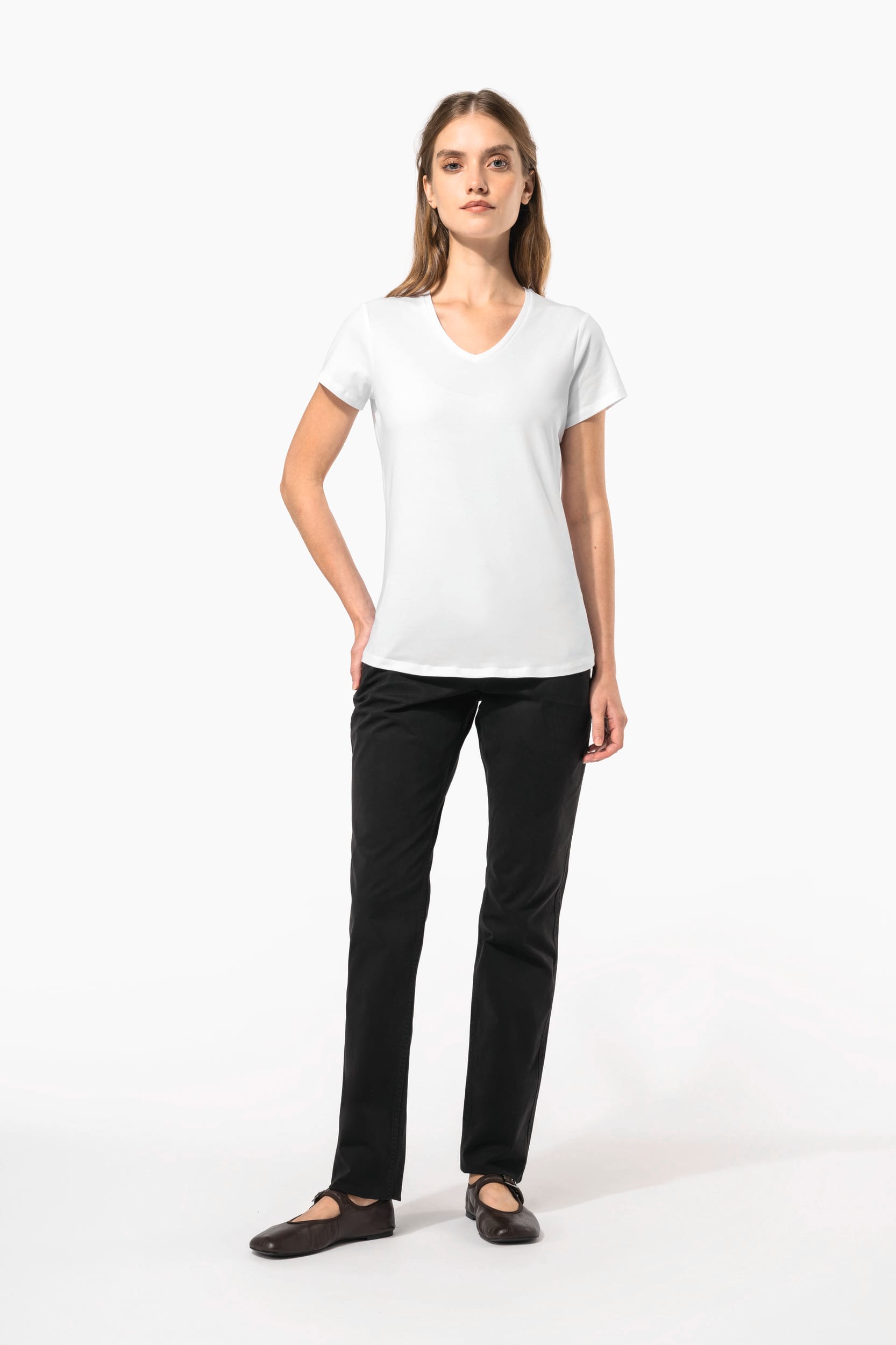 T-shirt col V manches courtes femme – Image 5