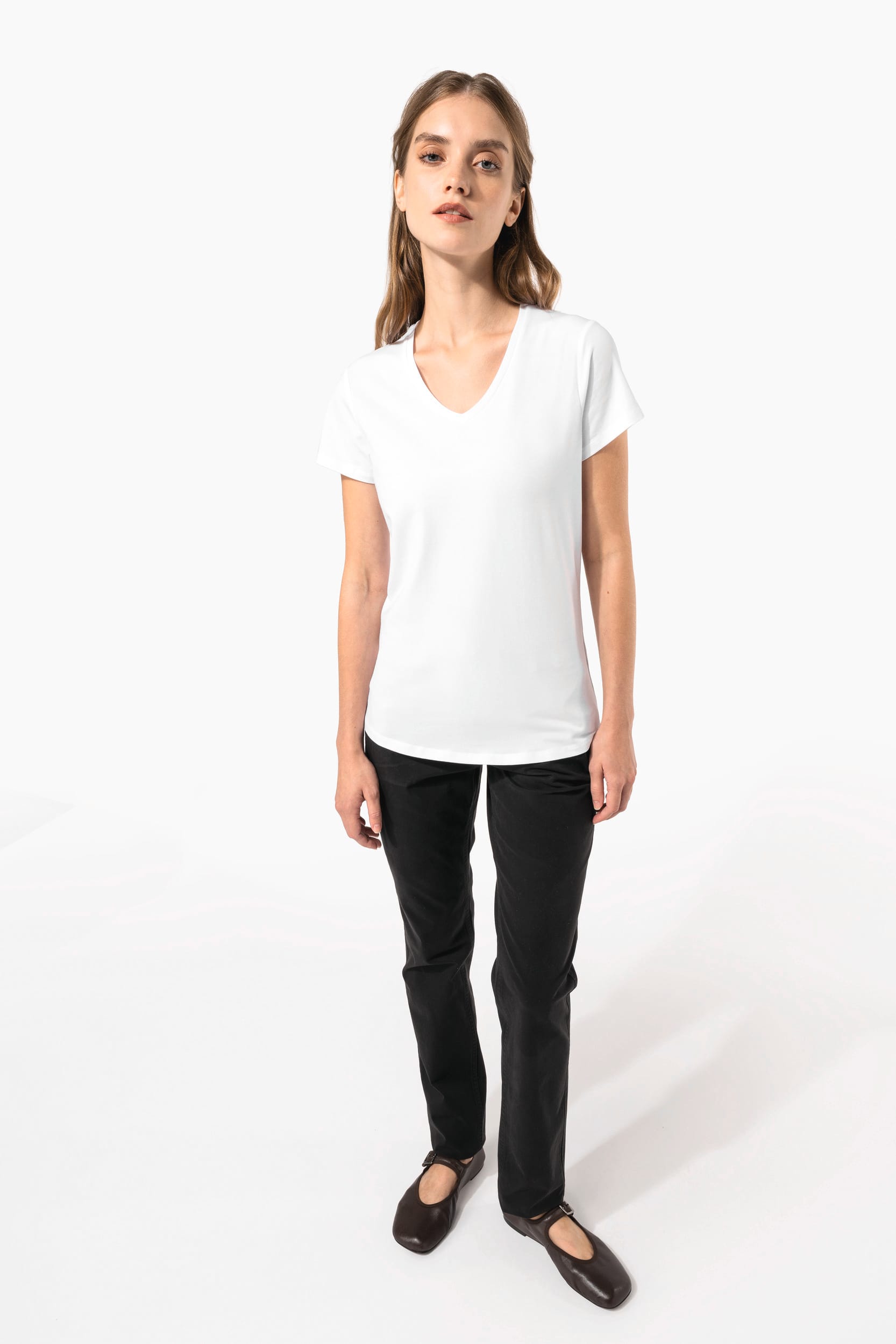 T-shirt col V manches courtes femme – Image 22