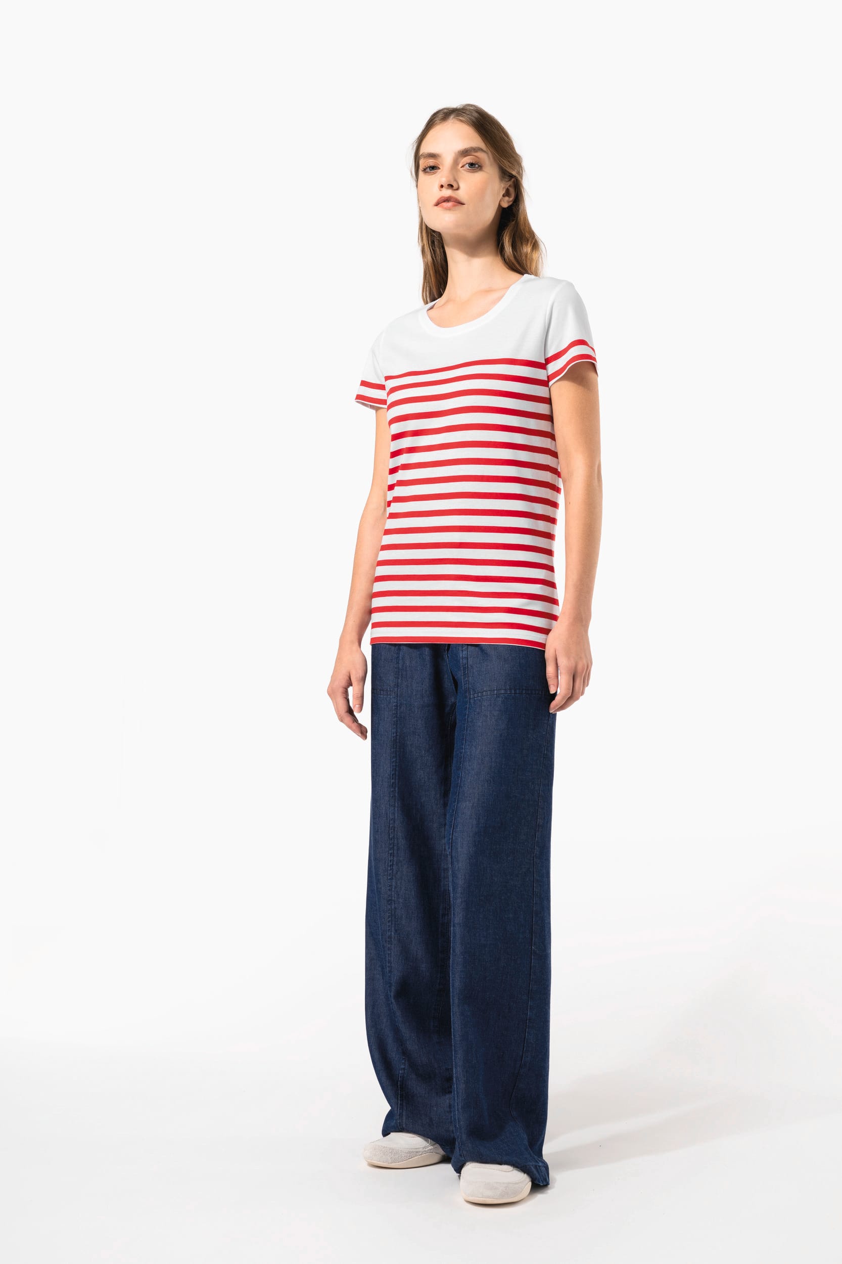 T-shirt marin col rond Bio femme – Image 7