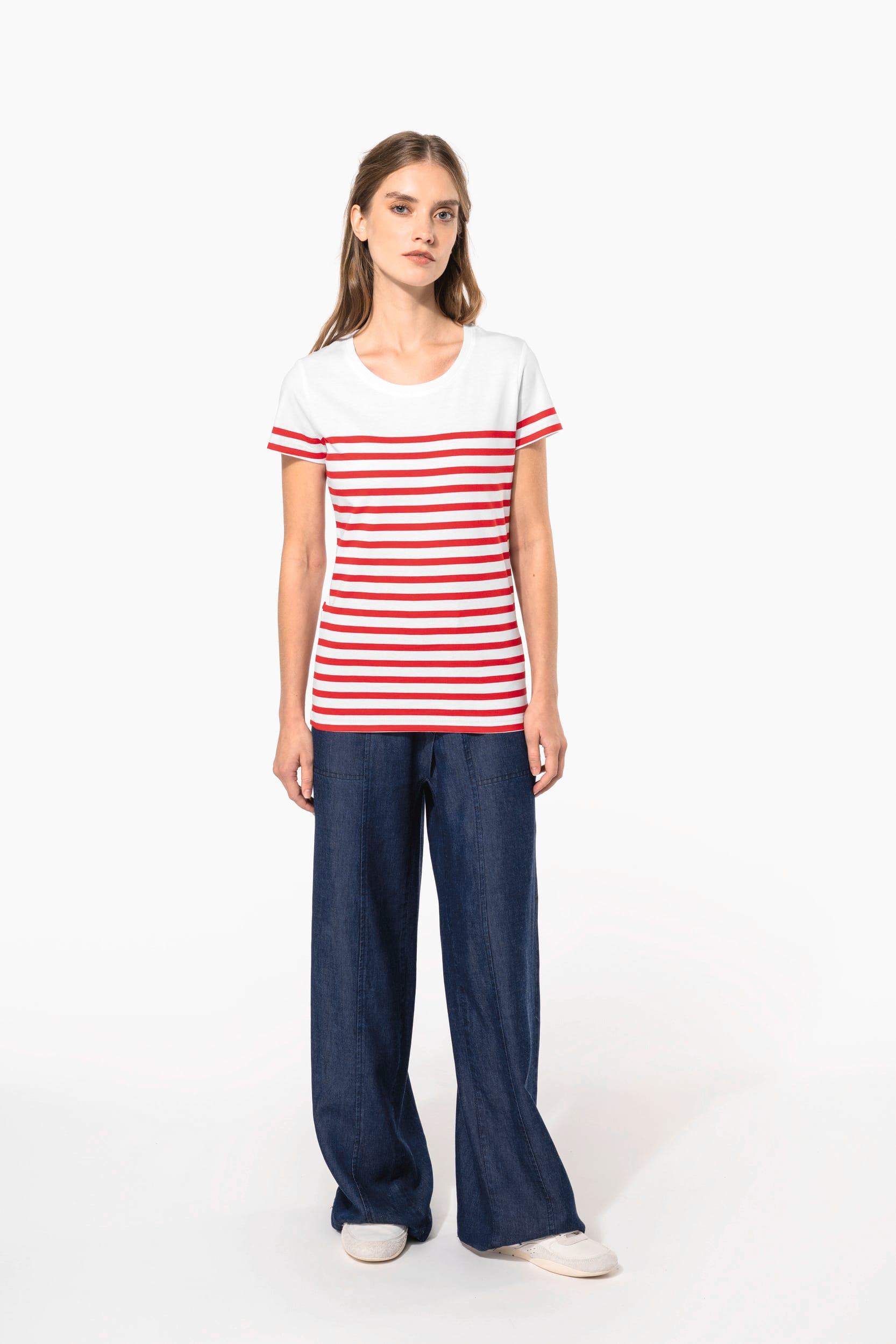 T-shirt marin col rond Bio femme – Image 8