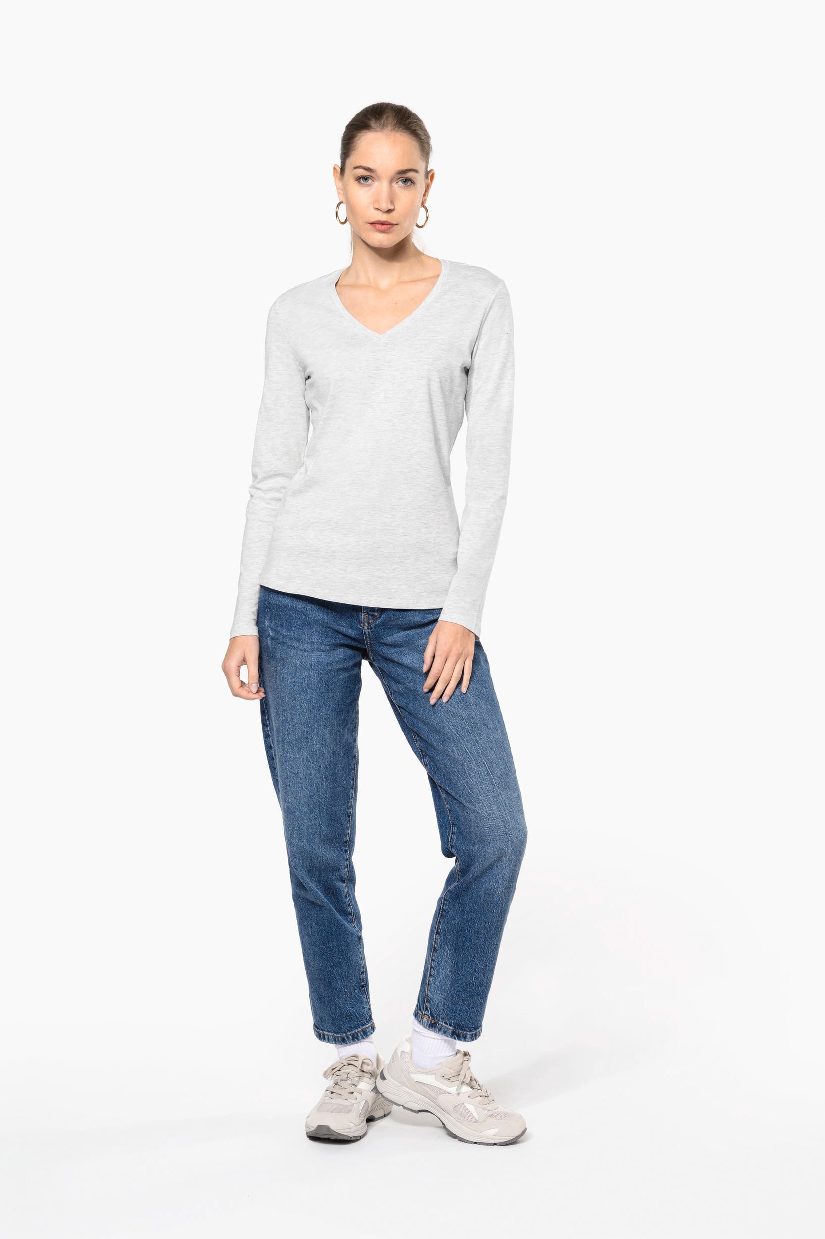 T-shirt col V manches longues femme – Image 6